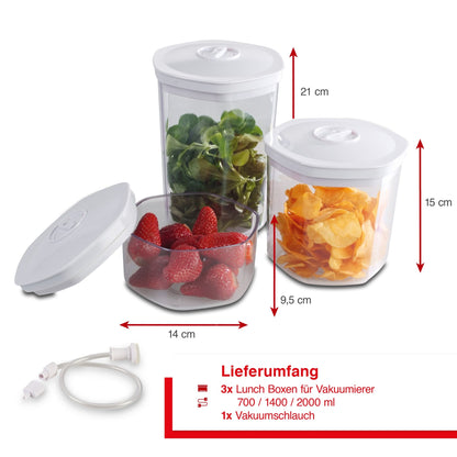 Solis Vakuumbehälter 3er-Set (700ml, 1.400ml & 2.000ml)