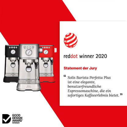 Solis Barista Perfetta Plus - Gewinner Red Dot Design Award 2020 in Silber