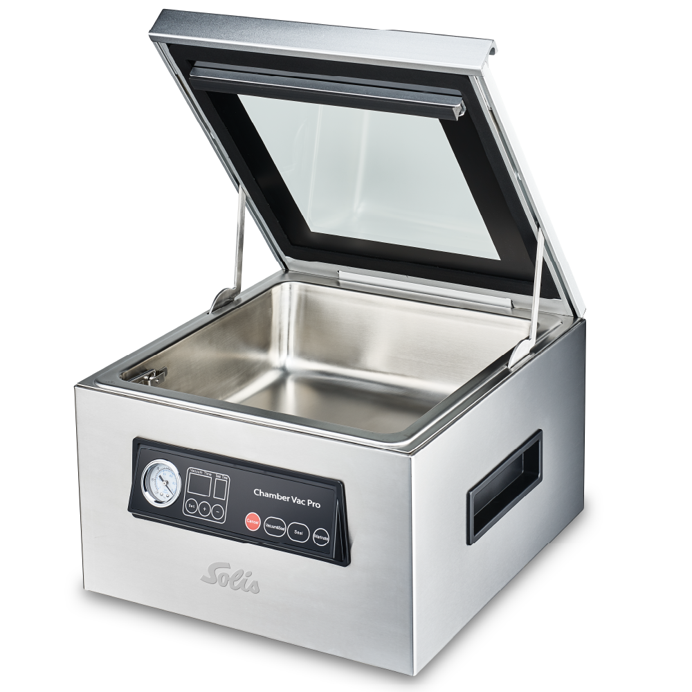 Solis Chamber Vac Pro Vakuumiergerät mit geöffnetem Deckel