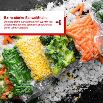 Extra starke 2,5 mm Schweißnaht des Solis EasyVac Pro Silber für optimale Konservierung