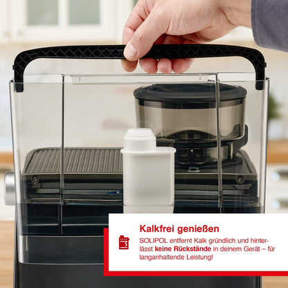 Solis Solipol Entkalker im Wassertank – entfernt Kalk gründlich und rückstandsfrei.