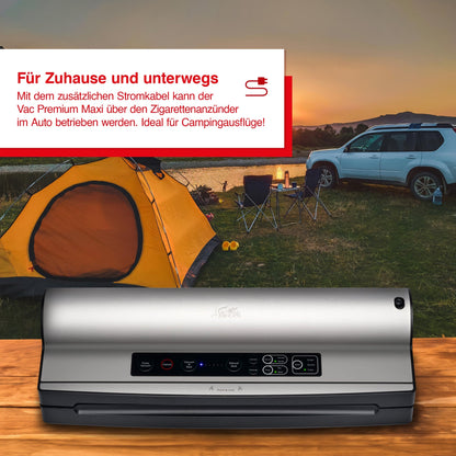 Solis Vac Prestige Maxi Vakuumierer für Zuhause und unterwegs, ideal für Camping mit Autoanschluss