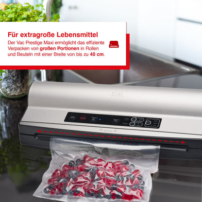 Solis Vac Prestige Maxi Vakuumierer zum Verpacken von extragroßen Portionen und 40 cm breiten Beuteln
