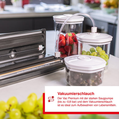 Solis Vac Premium Vakuumierer mit Vakuumierschlauch und Behältern zur Aufbewahrung von Beeren und Trauben