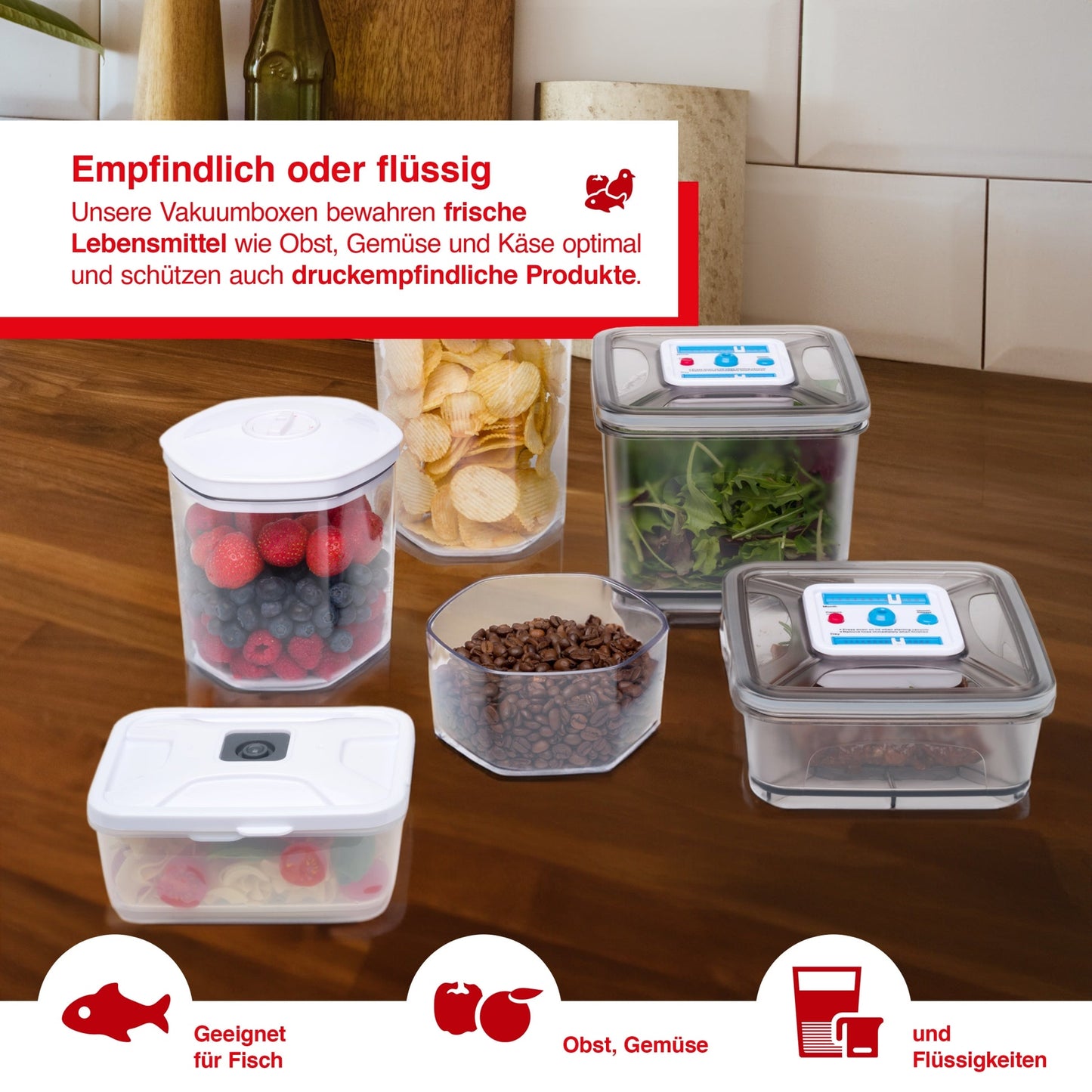 Solis Vakuumbehälter 3er-Set (700ml, 1.400ml & 2.000ml)