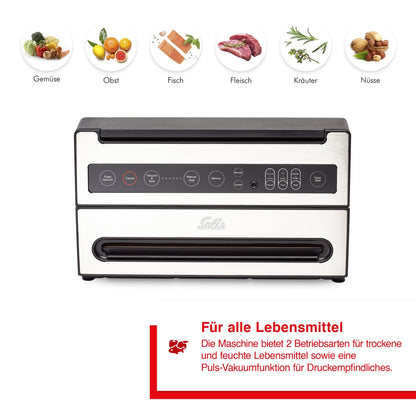 Solis VertiVac Vakuumierer für Gemüse, Obst, Fleisch, Fisch, Kräuter und Nüsse